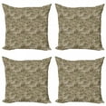 thumbnail image 1 of Ambesonne Grunge Throw Pillow Cover 4 Pack, Nostalgic Pins Old, 16", Army Green Tan, 1 of 2