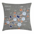 thumbnail image 1 of Grunge Throw Pillow Cushion Cover, Chemistry Laboratory with Display Formula Science Graphic Design, Decorative Square Accent Pillow Case, 24 X 24 Inches, Grey Light Blue Indigo Red, by Ambesonne, 1 of 2