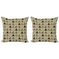 thumbnail image 1 of Ambesonne Grunge Throw Pillow Cover 2 Pack, Horizontal Retro Motifs, 16", Multicolor, 1 of 2