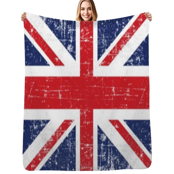 Grunge Uk Flag British Flag Soft Blanket Travel Bedding Throws Flannel Bedspread Sofa Bed Cover