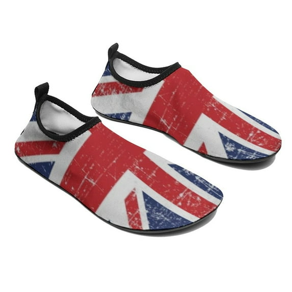 Grunge Uk Flag British Flag Water Shoes Beach Slip-on Shoes for Men Women Swim Pool Yoga Surfing Sneakers Quick-Dry Sports Barefoot Shoes