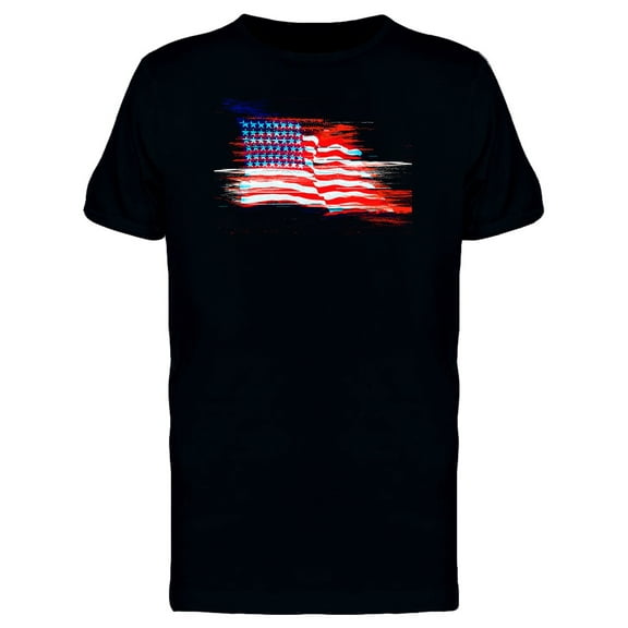 Grunge Usa Glitch Flag T-Shirt Men -Image by Shutterstock, Male 4X-Large