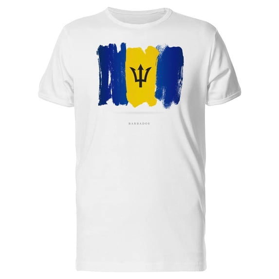 Grunge Watercolor Barbados Flag Tee Men's -Image by Shutterstock