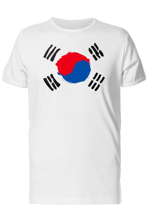 Grunge Watercolor Flag Of Korea T-Shirt Men -Image by Shutterstock, Male Large