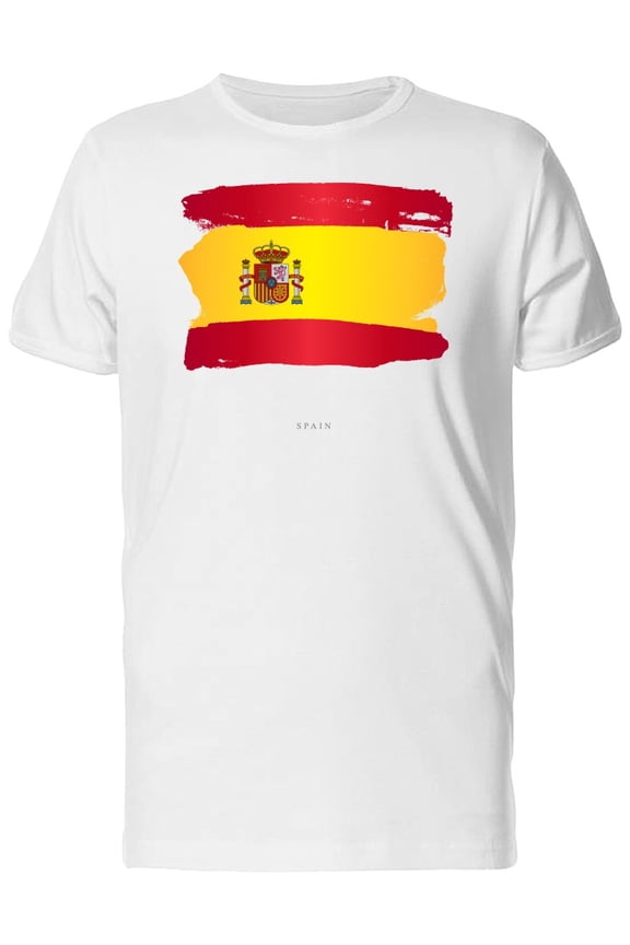 Grunge Watercolor Flag Of Spain T-Shirt Men -Image by Shutterstock, Male Large