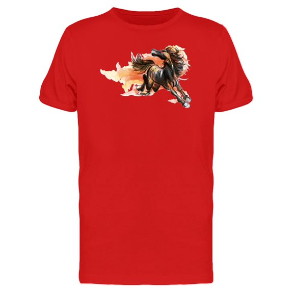 Grunge Watercolor Horse Running Tee Men's -Image by Shutterstock