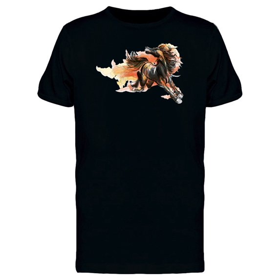 Grunge Watercolor Horse Running Tee Men's -Image by Shutterstock