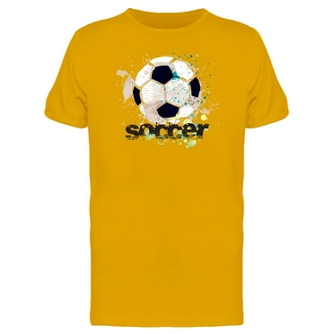 Grunge Watercolor Soccer Ball T-Shirt Men -Image by Shutterstock, Male 3X-Large