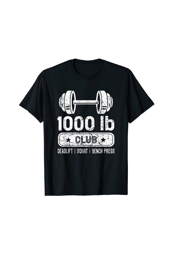 Grunge Weightlifting Barbell Graphic T-Shirt for Bodybuilding Gym Workouts