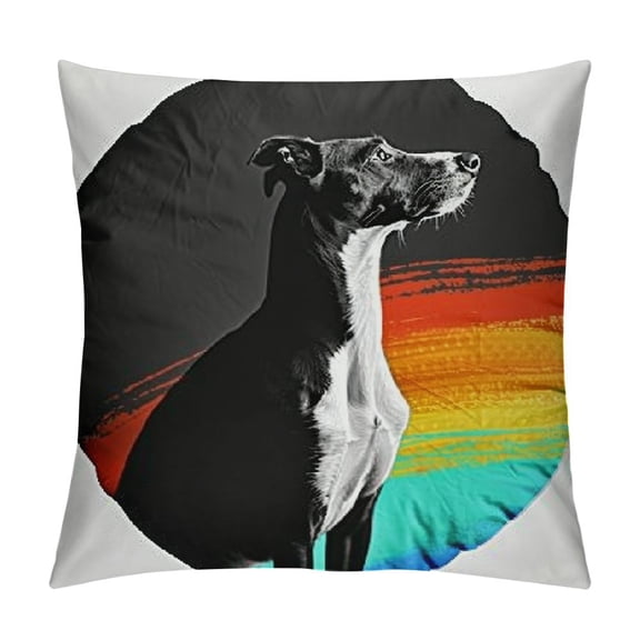 Grunge Whippet Throw Pillow,Multicolor