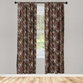 thumbnail image 1 of Grunge Window Curtains, Rusty Blocks Look Print of Stripes Orderly Repeated Weathered Pattern, Lightweight Decor 2-Panel Set with Rod Pocket, Pair of - 28"x84", Dark Rust and Seal Brown, by Ambesonne, 1 of 3
