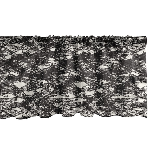 Ambesonne Grunge Valance Pack of 2, Abstract Murky Strokes Art, 54"X18", Dark Taupe Grey and Eggshell