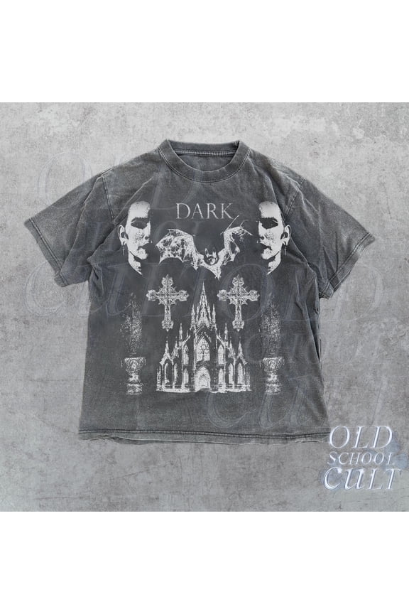 Grunge Y2k Graphic T-Shirt, Retro Dark 90s Bat T-Shirt, Gothic Shirts, Grunge 2000s Band S