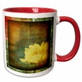 thumbnail image 1 of 3drose, Grunge Yellow Floral, 15oz Two-tone Red Mug, 1 of 6