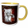 thumbnail image 1 of 3drose, Grunged Cherub, 15oz Two-tone Yellow Mug, 1 of 6