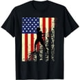 thumbnail image 1 of Grungy American Flag Tennis Player Vintage Patriotic T-Shirt, 1 of 5