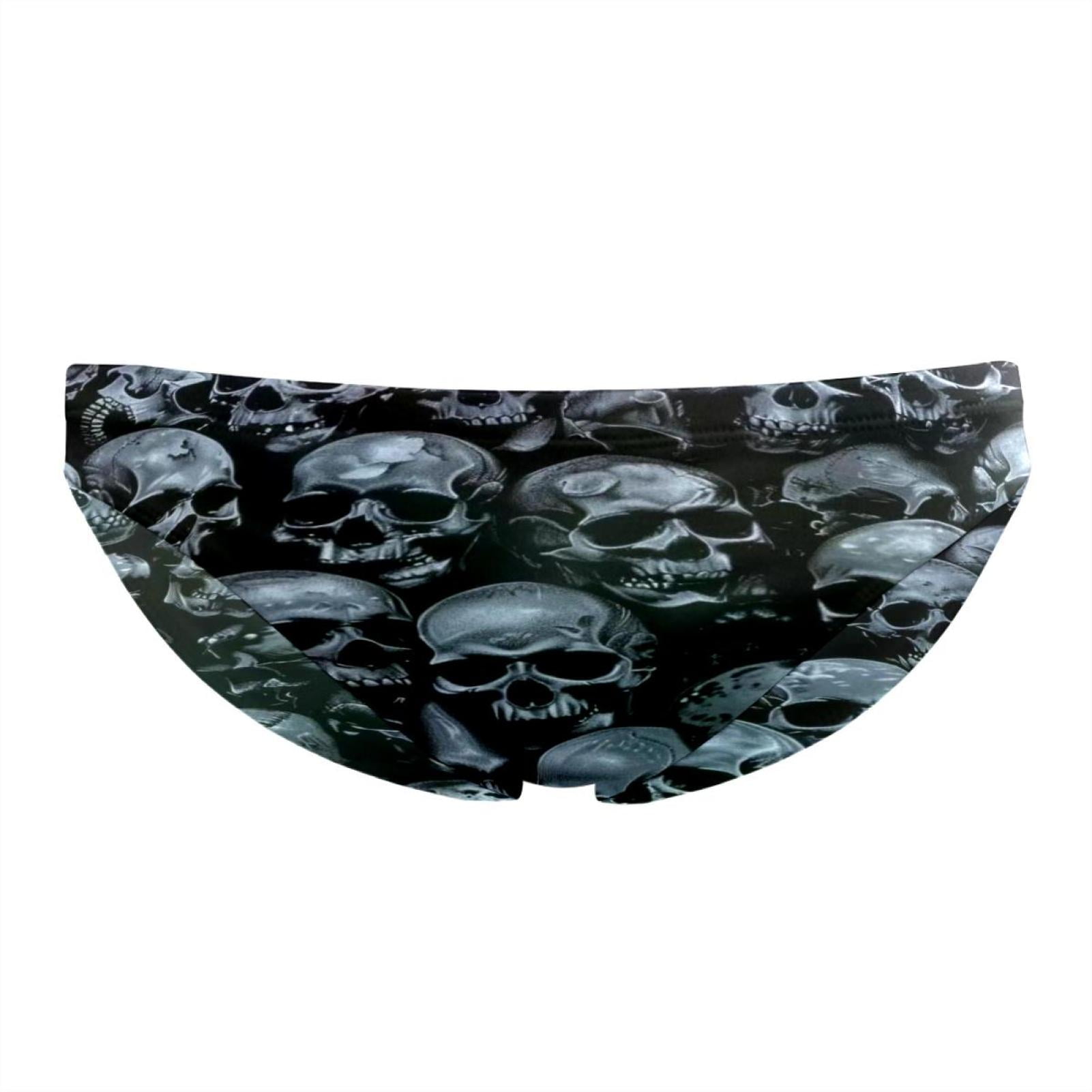 Grungy Human Skulls Men Swimsuit Briefs, Quick Dry Swimwear Bikini
