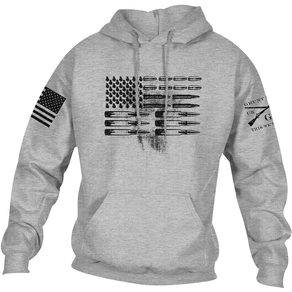 Grunt Style Ammo Flag Pullover Hoodie - XL - Sport Gray