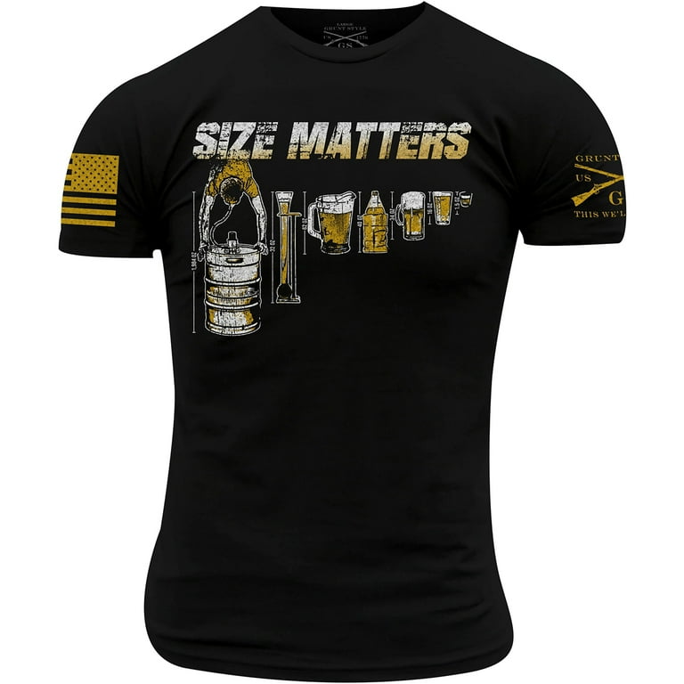  Grunt Style Size Matters Men's T-Shirt (Black, Small