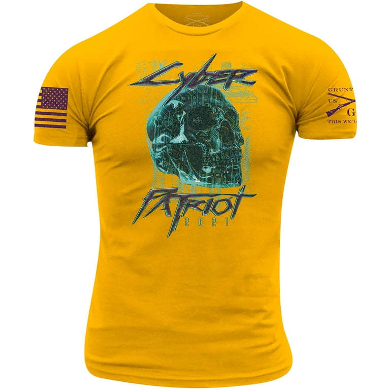 Grunt Style Cyber Patriot T-Shirt - Large - Yellow 