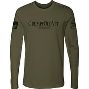 Grunt Style Grumpy Old Vet Long Sleeve T-Shirt - XL - Military Green