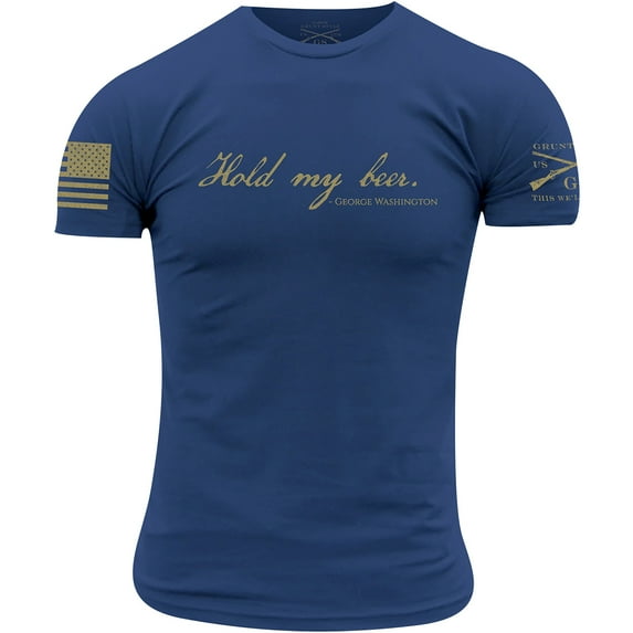 Grunt Style Hold My Beer T-Shirt - Large - Cool Blue