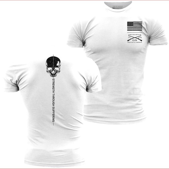 Grunt Style Strength Through Suffering Training T-Shirt - Large - White