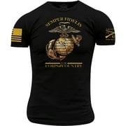 Grunt Style USMC - For Country, & Corps T-Shirt - Large - Black