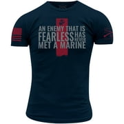 Grunt Style USMC - Never Met A Marine T-Shirt - XL - Navy