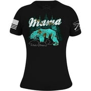 Grunt Style Women's Realtree Xtra Sea Glass Mama Bear T-Shirt - Large - Black