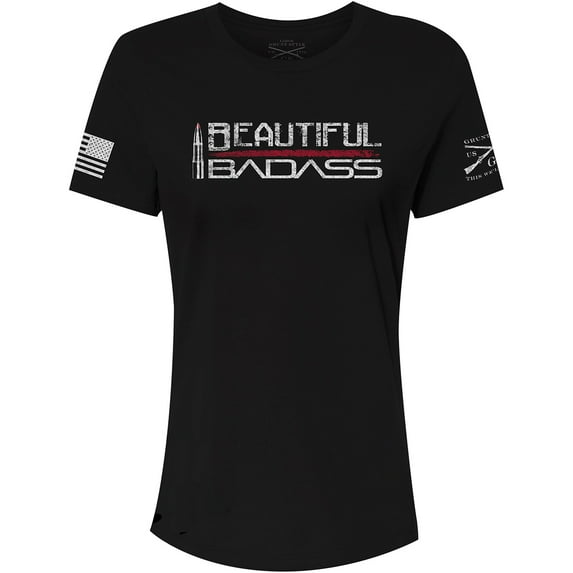 Grunt Style Women's Relaxed Fit Beautiful Badass T-Shirt - 3XL - Black