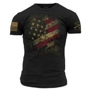 Grunt Style Worn Flag 2.0 - Men's T-Shirt (Black, Medium)