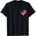 thumbnail image 1 of Grunt USA Flag Heart Patriotic American Flag Worn Flag T-Shirt, 1 of 3