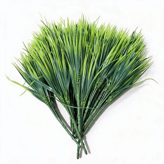 Generic 20 Bundles Artificial Wheat Grass, UV Resistant Faux Plastic Plants for Outdoor Porch, Garden, and Window Box Decor