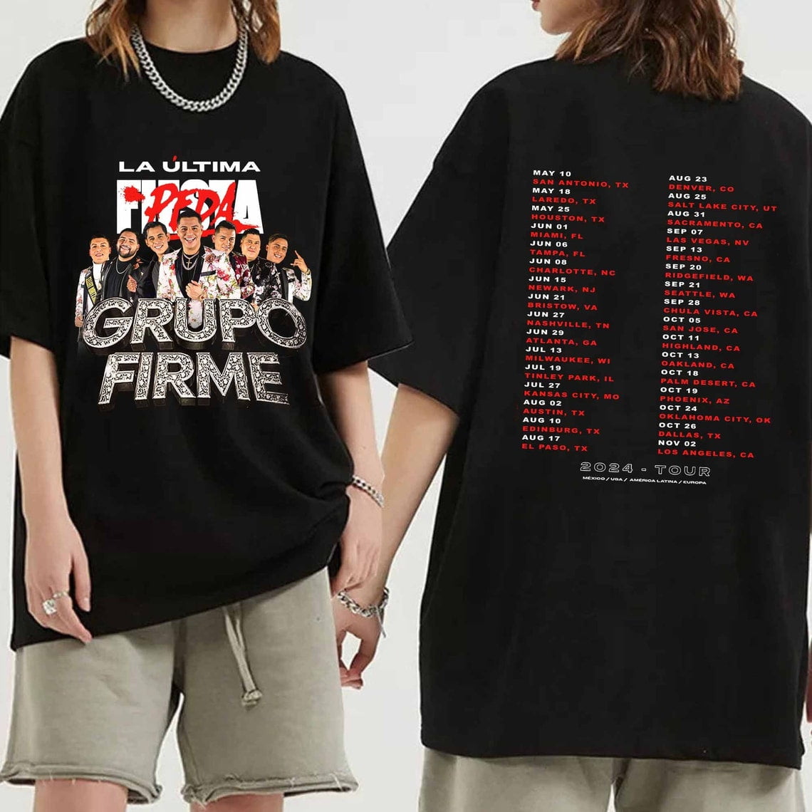 Grupo Firme La Ultima Peda 2024 Tour Shirt, Grupo Firme Band Fan
