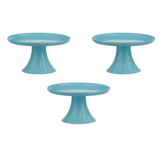 Grupo Mirandinha 3-Pack Mini Baby Blue Cake Stands  Elegant, Durable & Portable