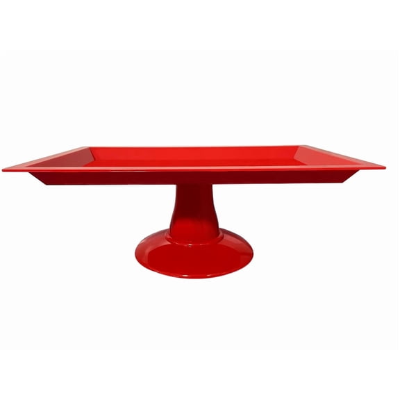 Grupo Mirandinha Red Rectangular Plastic Tray with Base  Durable, Easy Clean