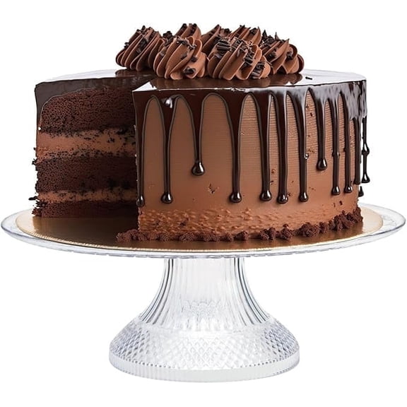 Grupo Mirandinha - Round Acrylic Cake Stand - Transparent Base - 11.8 x 4.3 inches