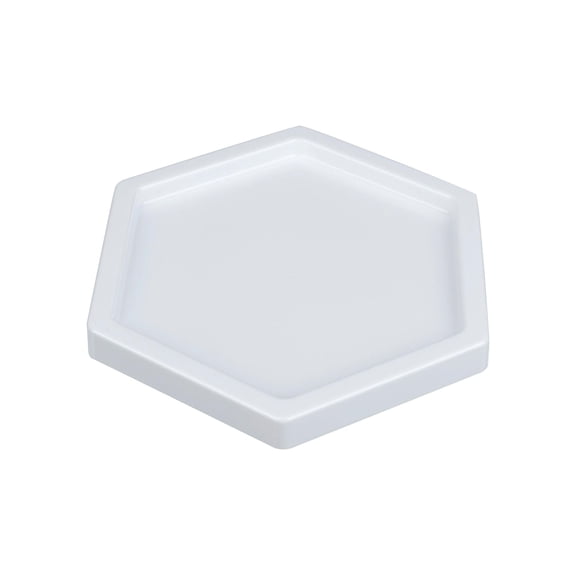 Grupo Mirandinha Small White Hexagonal Plastic Tray Durable, Lightweight, Versatile