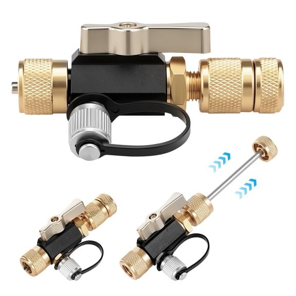 Grusce 1/4 Inch Valve Core Remover Tool, 800PSI Vacuum Service Valve Core Remover, Compatible R12 R22 R410A R32 R404A Refrigerant HVAC Air Conditioner Maintenance Tool