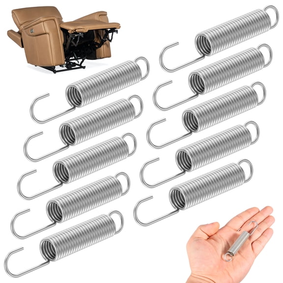 Grusce 10PCS 3-9/16 inch Overall Length Recliner Sofa Chair Mechanism Tension Spring Replacement Recliner Replacement Part