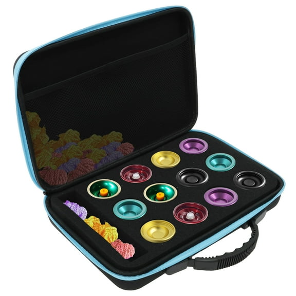 Grusce 12 Holes Yoyo Ball Storage Bag, Yoyo Carry Case with Handle, Lightweight Outdoor Equipment Protective Bag for Daily Training