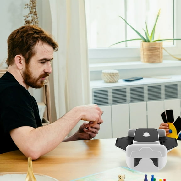 Grusce 1200mAh Low Noise Automatic Card Shuffler for 1 to 2 Deck Enduring Shuffling Machine Practical Card Shuffler for Home