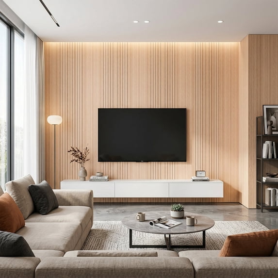 Grusce 15.75"x118" Peel and Stick PVC Slat Wall Panel Fishbone Wood Grain Pattern Self Adhesive Thick Wallpaper Panel 3D Soundproof for Walls and Ceilings