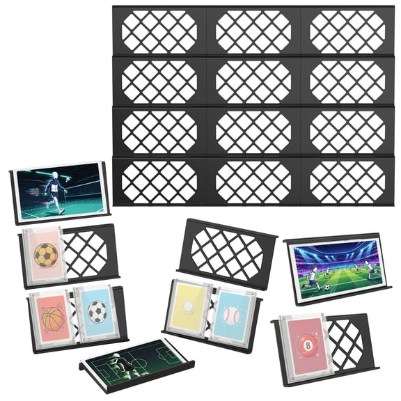 Grusce 20 Pack Modular Trade Card Display Risers, Black Acrylic Display Stand for Sports Cards & Trading Card Games, Perfect for Trade Shows, Display Cases, and Card Vendors