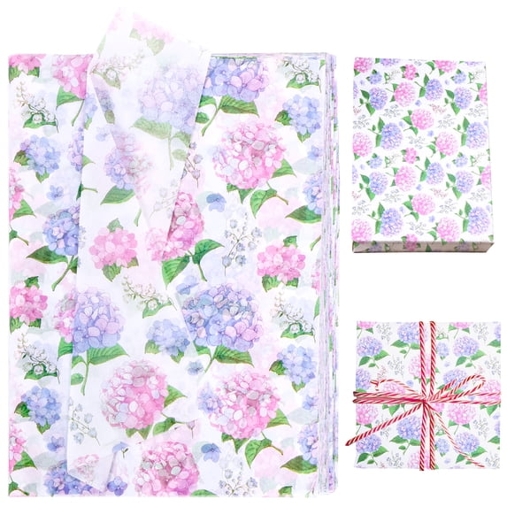 Grusce 200 Sheets Floral Tissue Paper Vintage Wildflower Present Wrapping Tissue Paper for Present Bag Packaging Ideal for Wedding Birthday Party Decor Box Basket Filler 20x14 in