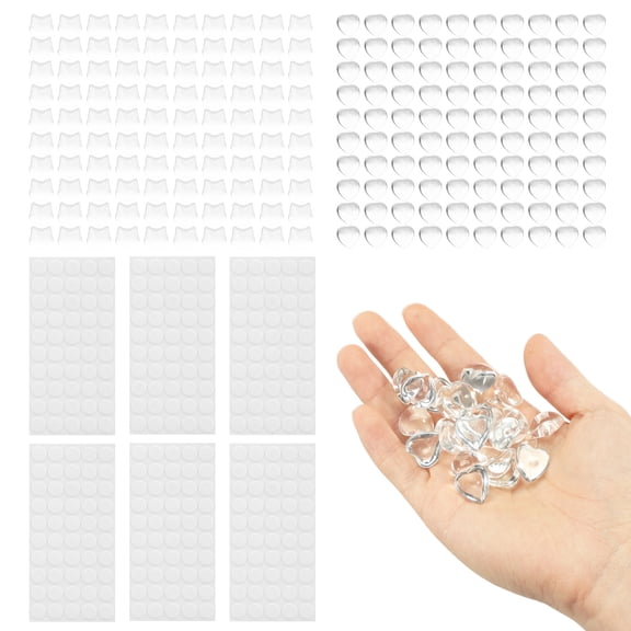 Grusce 200PCS Typing Bubble for Long Nail Raised Clear Cat Head Heart Key Cover Reusable Easy to Apply Keyboard Sticker for Desktop External Keyboard Calculator