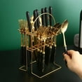 thumbnail image 1 of NUAHRHY 24Pcs Stainless Steel Cutlery Set with Marble Pattern Handles, Tableware Sets with Hanging Holder Flatware 6 Utensils Forks Knives Spoon Set with Organizer, 1 of 8