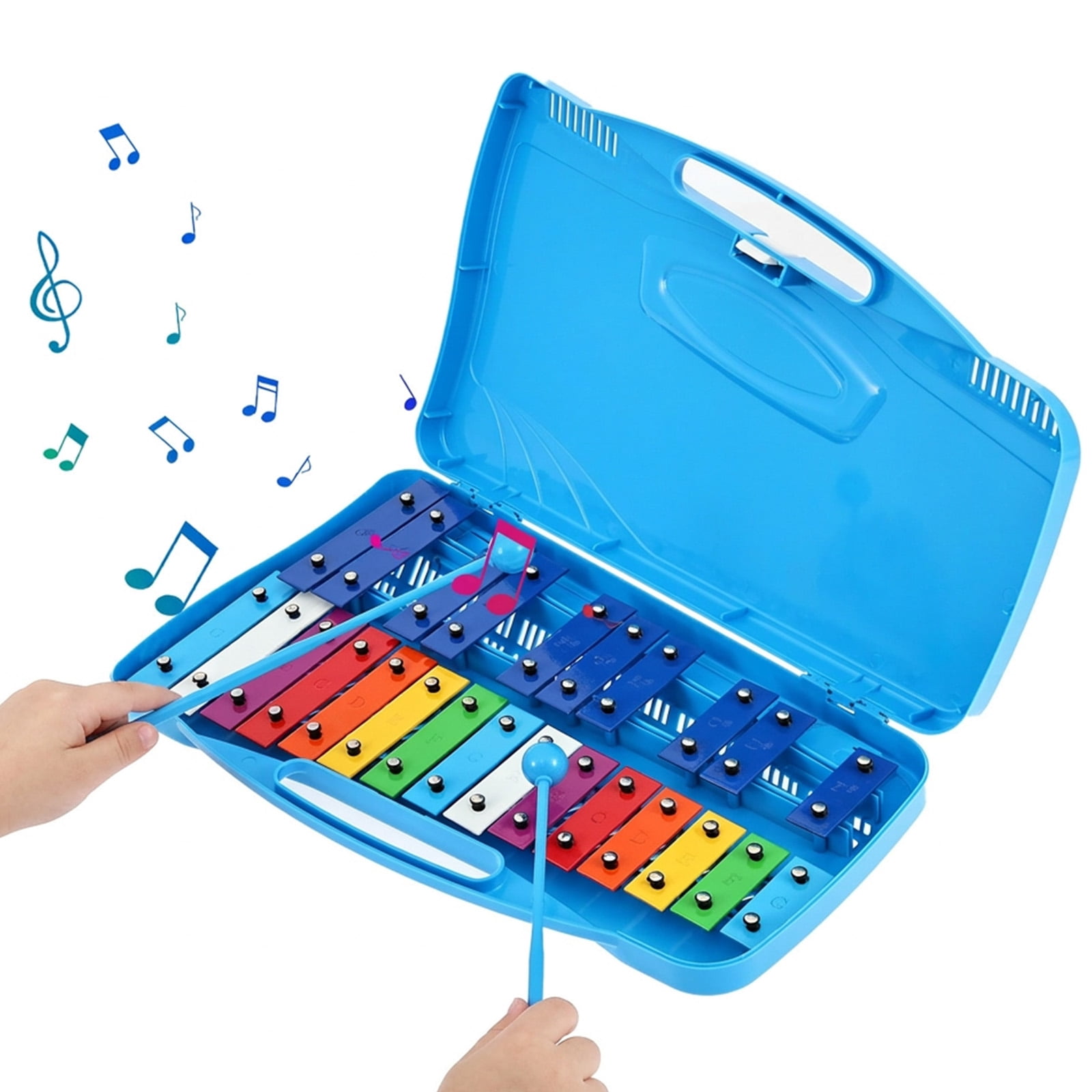 Grusce 25 Tone Xylophone Glockenspiel Colorful Wooden Xylophone with 2 Mallet Music Instrument for Beginner and Music Education