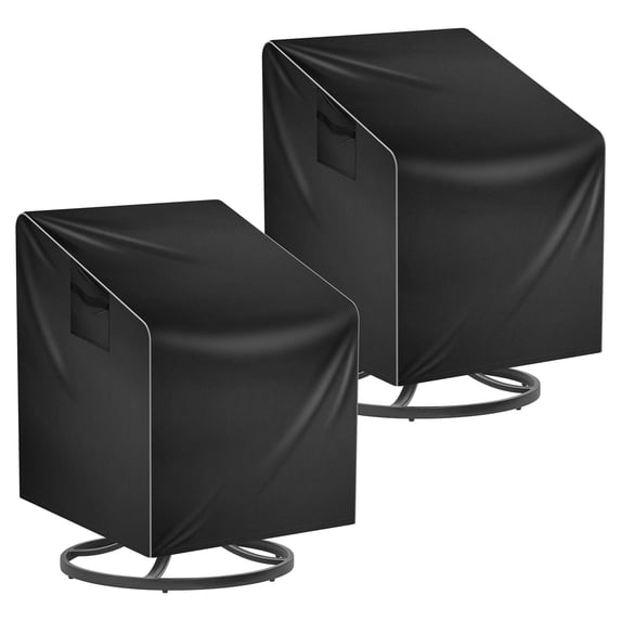 FUYGRCJ 2PCS 210D Oxford Cloth Outdoor Swivel Lounge Chair Cover, 76.2x86.4x97.8cm Heavy Duty Waterproof Patio Rocking Chair Cover for Outdoor Furniture Black